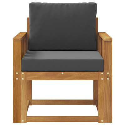 Canapé d'extérieur vidaXL en bois d'acacia massif et polyester naturel