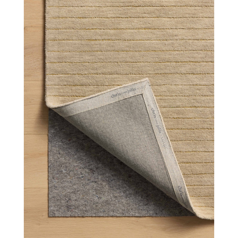 Tapis beige / blé Chris Loves Julia x Loloi Henry, Carré 1 pi 6 po