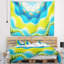 Tapisserie florale bleue et jaune-28495754