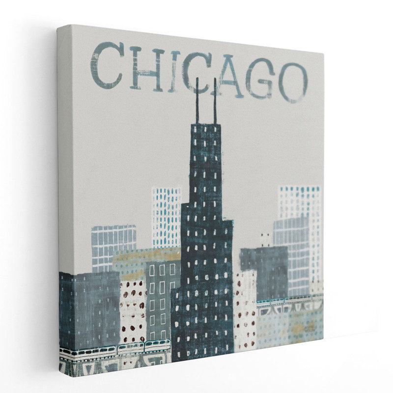 Chicago Repères I - reproduction d'art sur toile, H 30 po x l 30 po