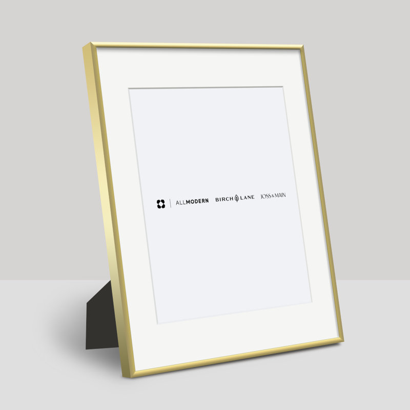 Feronia Metal Picture Frame with Mat, 8" x 10", Gold