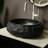18" Irregular Oval Resin Vessel Sink Dark Gray Stone Pattern Artistic Bathroom Countertop Basin Without Faucet-160193286