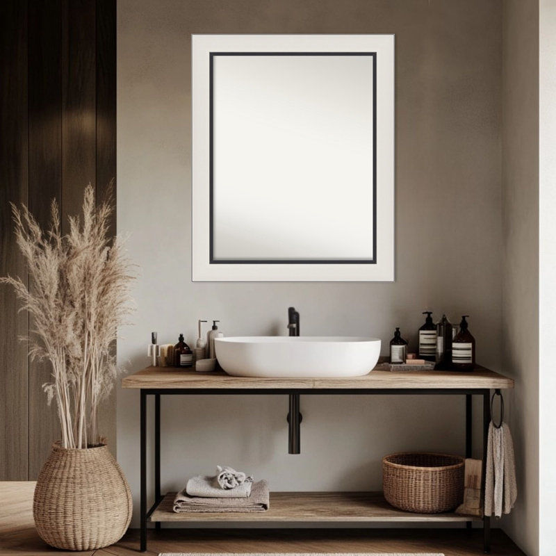 Miroir mural de salle de bain Ellie, 27,5 po x 33,5 po, Argent noir