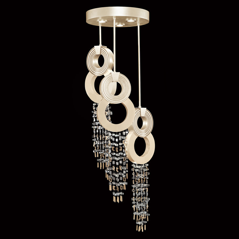 Capri 6 - Light LED Pendant, Standard Soft Gold Leaf