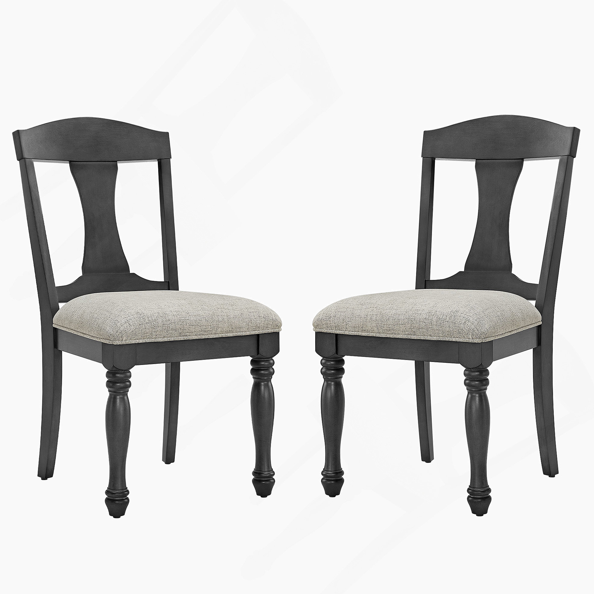 Mercer41 Wooden Frame Upholstered Dining Chairs set of 2,Mid Century ...