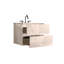 Meuble-lavabo mural 24 po avec lavabo en céramique et trois trous de robinet, grand meuble-lavabo flottant avec rangement