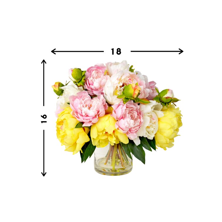 Creative Displays, Inc. Beautiful Peony Arrangement In Glass Vase ...