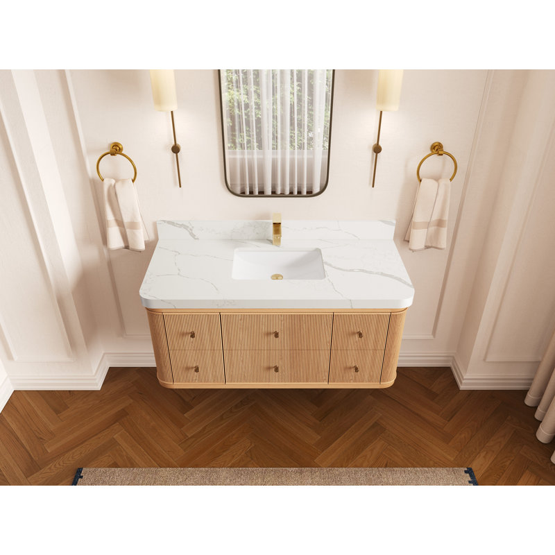 Chêne flottant Hampton X P 22 po De salle de bain Quartz, Calacatta Laza