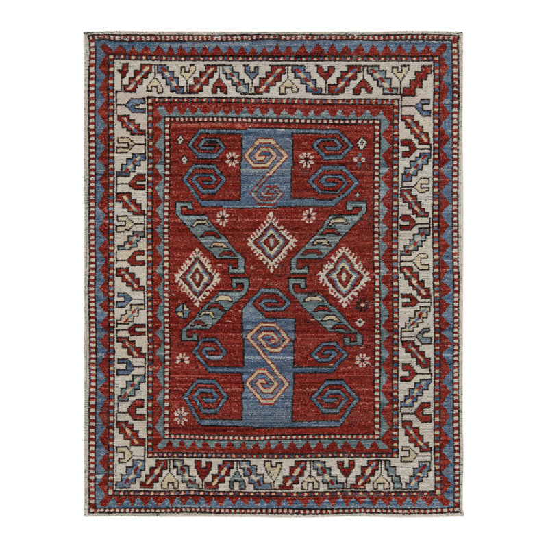 Rug & Kilim’S Tribal Style Rug In Red, Blue And Beige Geometric Patterns