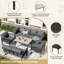 6-piece Outdoor Sofa Set - Galvanized Iron Frame, Uv-resistant Rope, Adjustable Legs, Thick Cushions-316911789-316911778