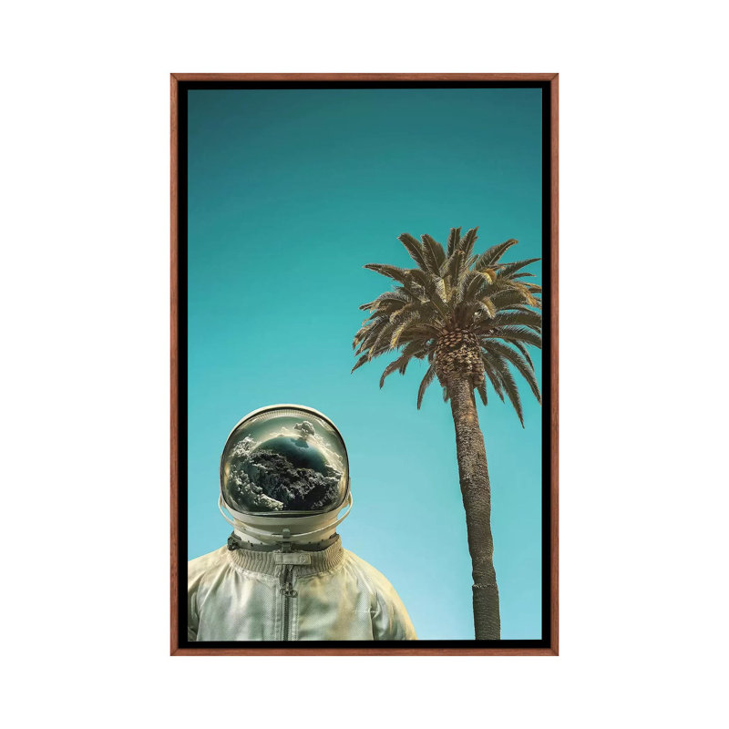 Vacation by Rob Hakemo - Print on Canvas, 66.04 cm H x 45.72 cm W, Classic Brown Wood Framed
