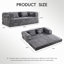 5-in-1 Convertible Folding Sofa Bed, 79" Queen Chenille Boneless Couch with Removable Armrests, No Assembly Loveseat Sleeper Sofa, Modular Futon Couch for Living Room & Bedroom-1733675312