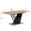 Table extensible de 61,31 po pour la maison, géométrique moderne avec structure et base en métal, table de salle à manger réglable en bois, zones de bureau, table de 61,31 po, structure stable et cuisine de table, emplacement pour la salle à manger