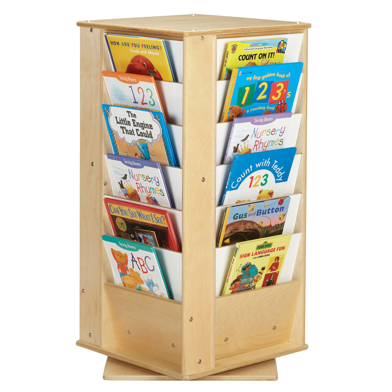 Jonti-Craft® Revolving Large Literacy Tower, 38.5"H x 19.5"W x 19.5"D