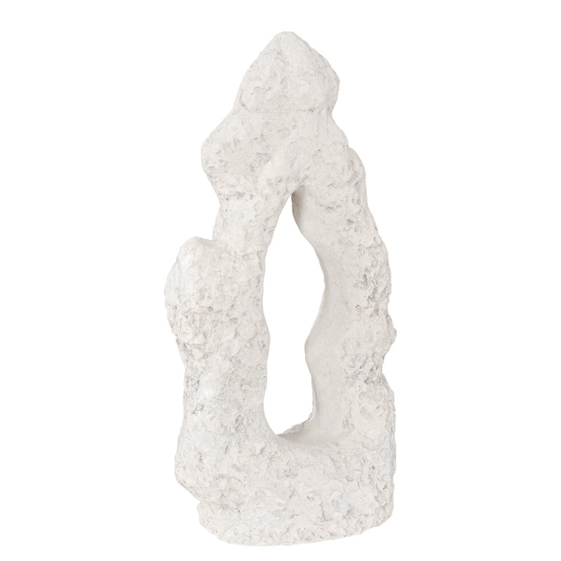 Sculpture de table Cast Stone, un trou, pierre romaine