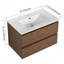 Ensemble de meuble-lavabo mural 30 po avec lavabo en céramique, 2 tiroirs à fermeture en douceur, ensemble Kd-641091626-641091798