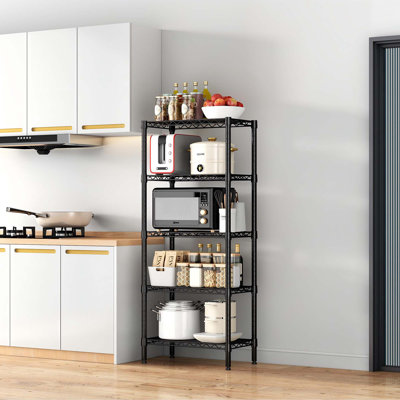 5 Tier Heavy Duty Adjustable Wire Shelving Unit for Small Spaces