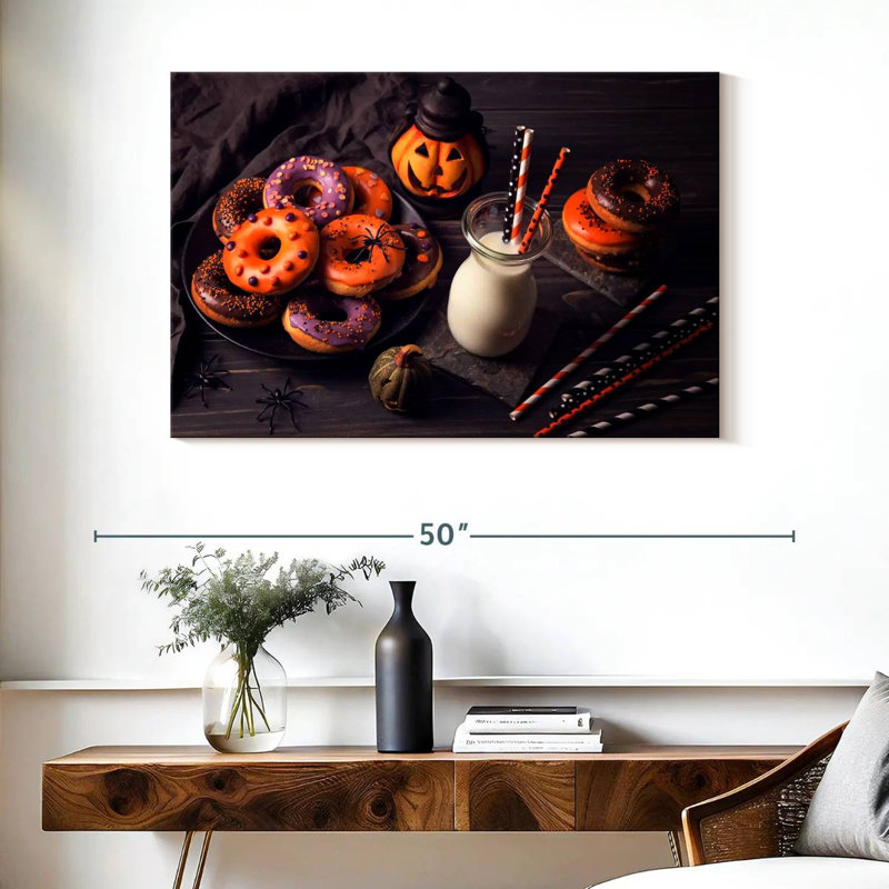 Halloween beignets et lait, H 26 po x l 39 po
