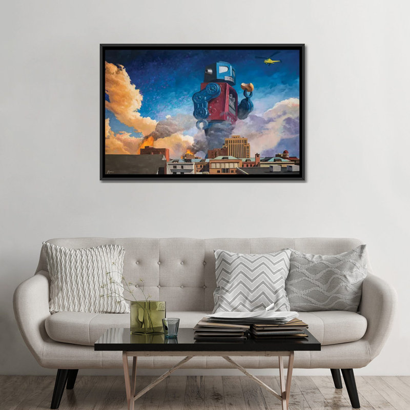 « pause » par impression sur toile Eric Joyner, Toile avec cadre noir, Pas de tapis, H 32 po x l 48 po x P 1,5 po