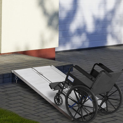Rampe de seuil pliable en aluminium avec glissière de seuil avec surface antidérapante, capacité de poids de 600 lb