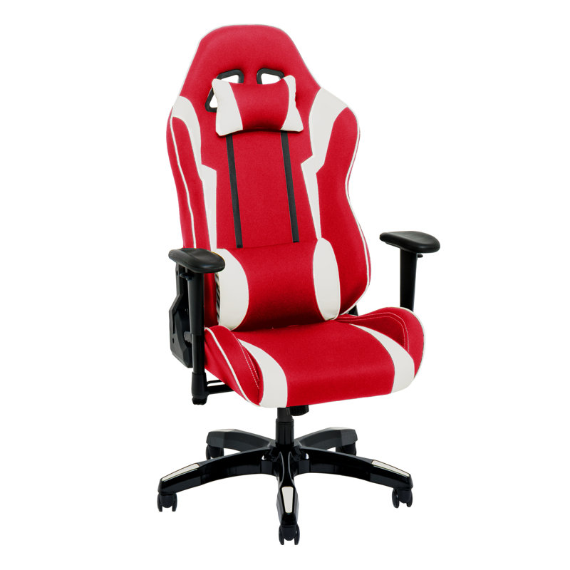 Fauteuil de jeu ergonomique à dossier haut, Rouge / blanc