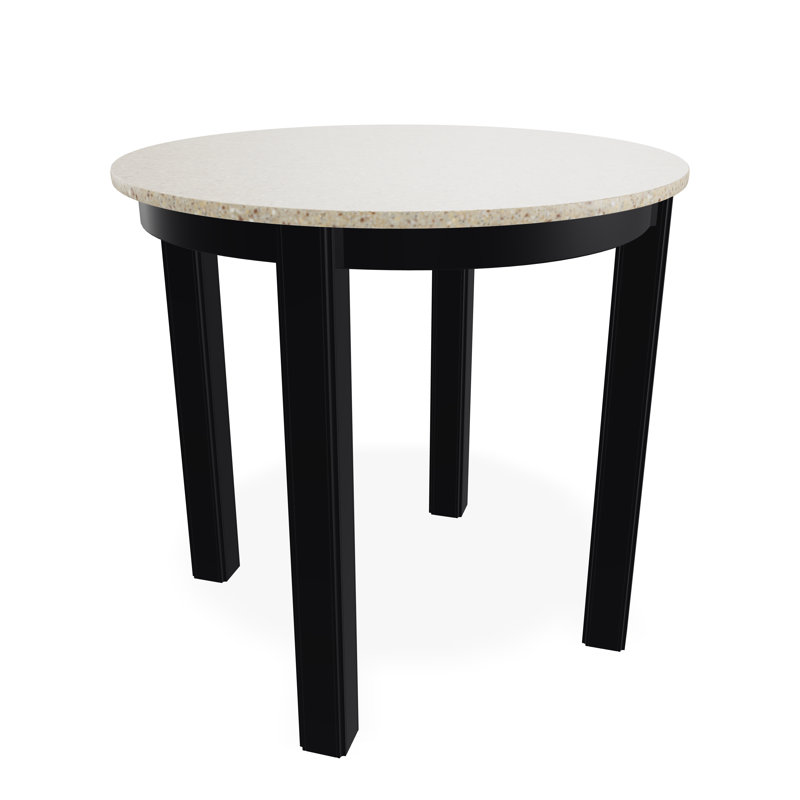Outdoor Round Side Table, White/White, Acrylic