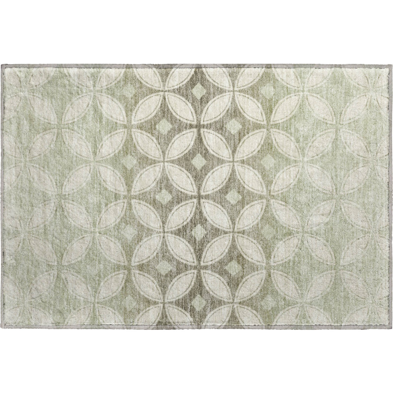 Premium Machine Washable Mayfield AMF2423 Geometric Rug, 1'8" x 2'6", Beige
