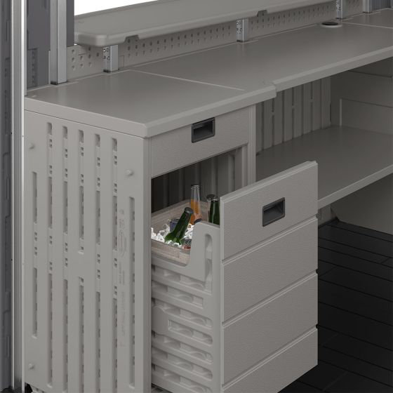 Suncast 18.5 in. W x 22.25 in. D Resin Drawer Insert with 2-Drawer Storage Design, Made in the USA