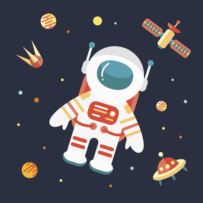 «Astronaut in Outer Space» par Artrise - impression sur toile tendue, H 30 po x l 30 po