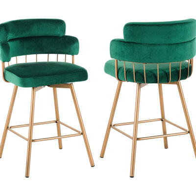 Tabourets de bar pivotants à 180 ° de 2, siège de 26 po de hauteur, pour îlot de cuisine, café, pub, structure en fer, dossier bas, capacité de 300 lb, glissières en plastique, matériau à plusieurs niveaux, support, conception