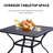 Square Steel Outdoor Dining Table Umbrella Hole , 35.63 " W 35.63 " D