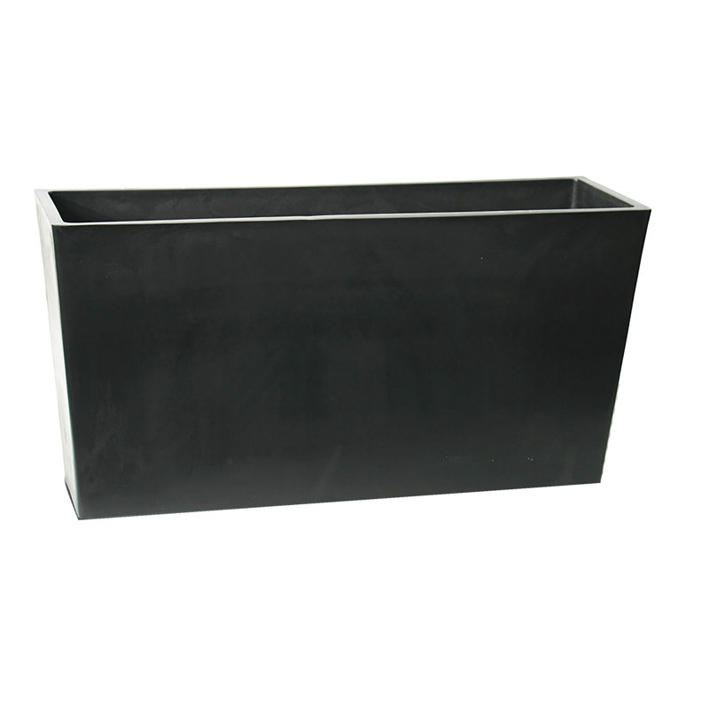 Cara Handmade Planter Box, 16" H x 31" W x 10" D, Distressed Black