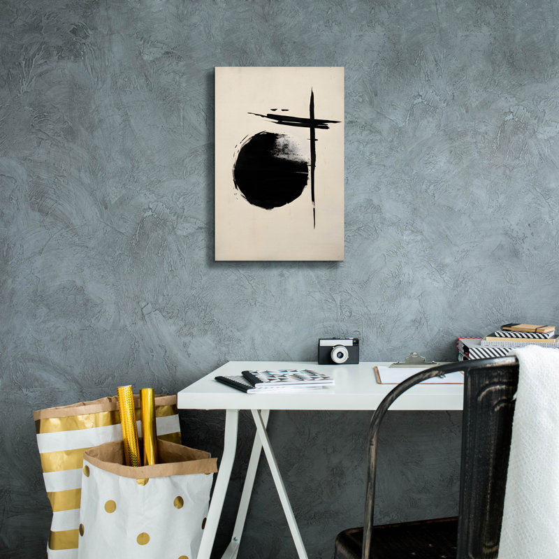 "Black & Neutral Abstract 6" par Petals Prints Design, H 18 po x l 12 po x P 0,75 po