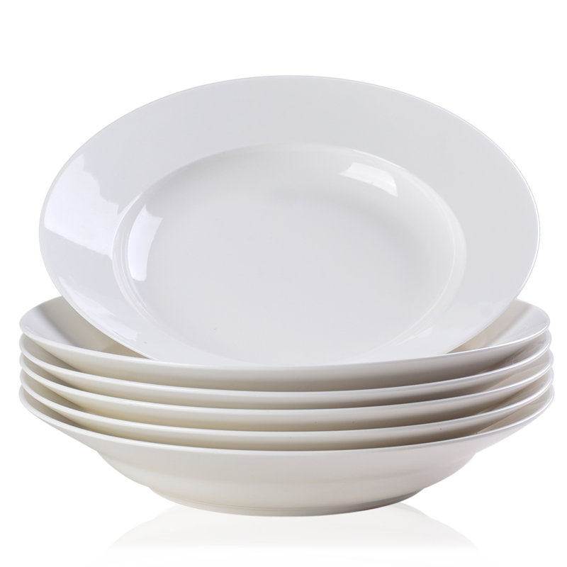Ensemble d'assiettes rondes en céramique blanche