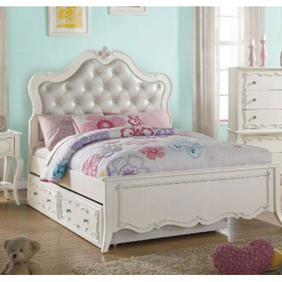 Edalene Vegan Leather Platform Bed(Without Trundle)