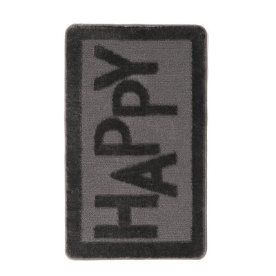 High-Quality Bathmat, Anthracite, 23.6 x 39.4 inches | 100% Polypropylene, Total Thickness: 0.4 inches | Non-Slip Natural Latex Sole, Machine Washable, Vacuum Friendly | Perfect for Bathroom & Entryway Comfort