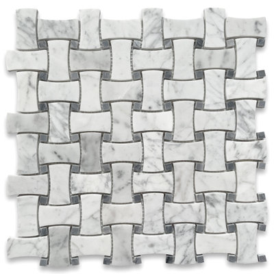 12" x 12" Marble Basketweave Mosaic Wall & Floor Tile