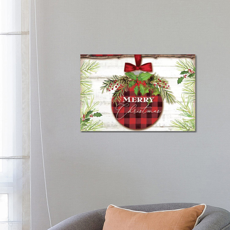 «Merry Christmas Ornament» par Mollie B., reproduction d'art sur toile tendue, H 18 po x l 26 po x P 1,5 po