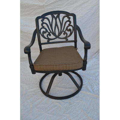 Allene Swivel Patio Dining Armchair with Cushion by Lark Manor