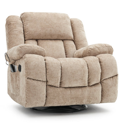Kinue 41.3" Oversized Swivel Recliner Chair With Massage & Heating