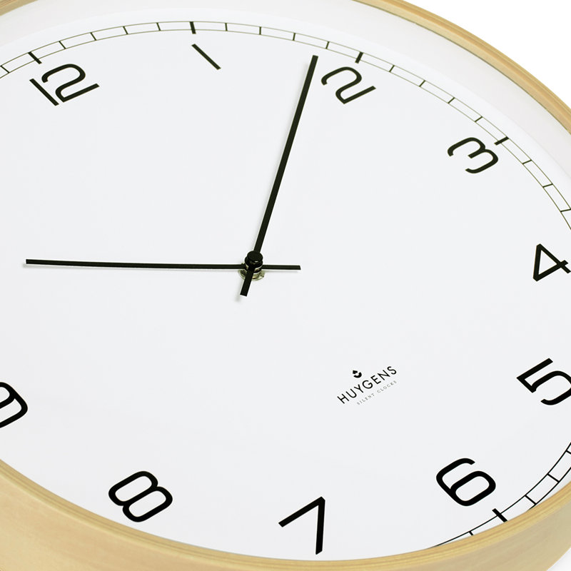 Wood35 (13.8") Wall Clock White Arabic, Medium