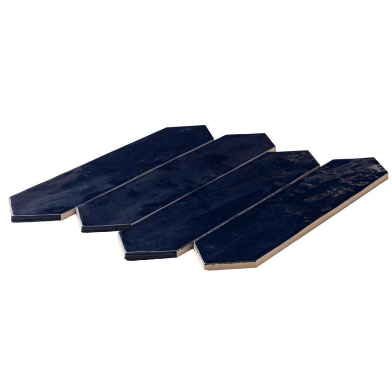 Tribeca-Talavera Picket 2.6"x13" Handmade Ceramic Tile Trim, Blue