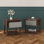 Ensemble de 2 tables de chevet en bois avec tiroir et tablette ouverte