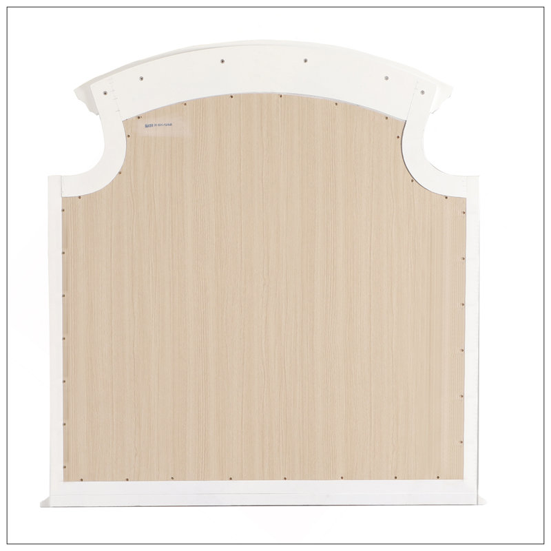 Miroir sculpté avec verre à faible distorsion pour des reflets clairs et un design élégant, Blanc