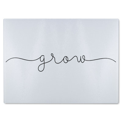 Text Glow Designer Glass Chopping Board