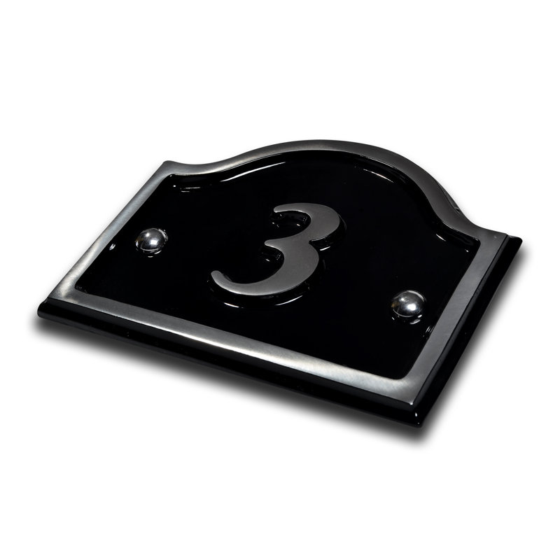 Jaclynn 11.5cm H Reflective Metal House Number, 3