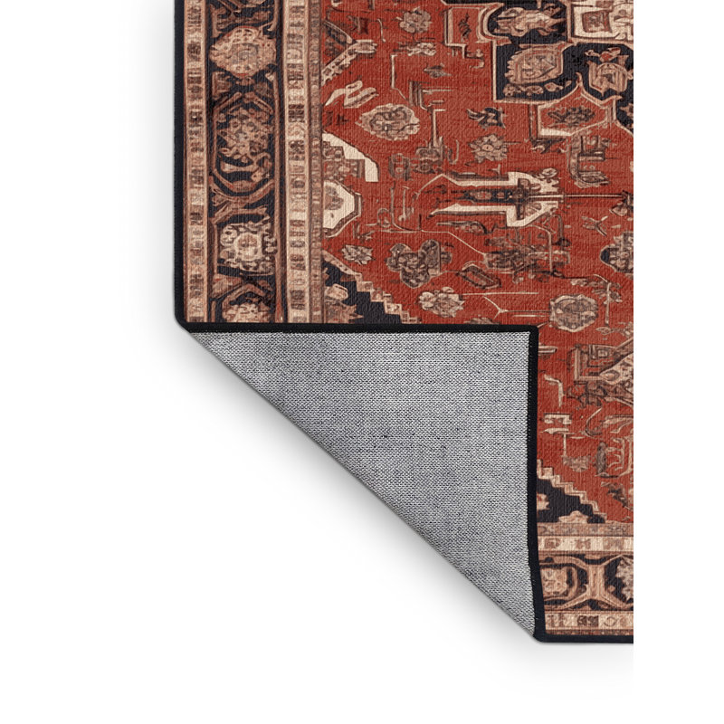 Tapis brun lavable à la machine, Carré 6 pi