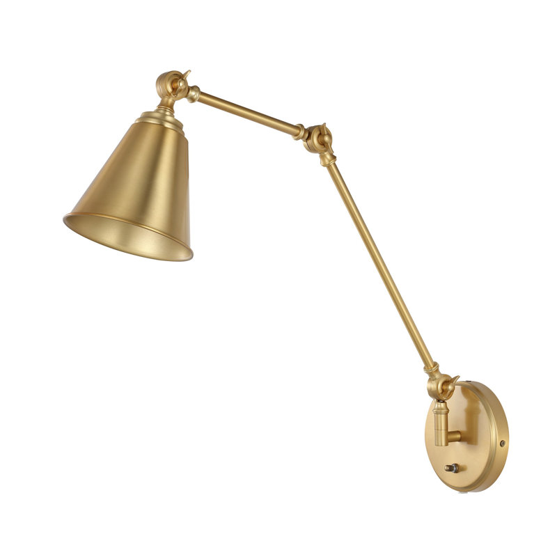 Kensley 21'' Brass Gold Industrial-Chic Wall Sconce