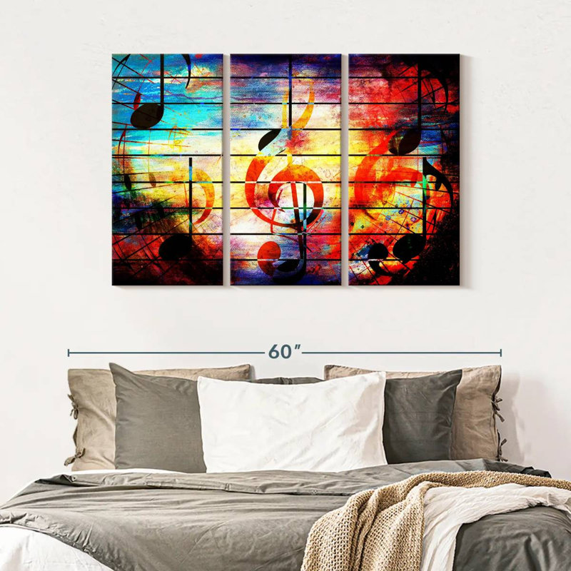 «Abstract Music Grunge», reproduction sur toile, H 50 po x l 32 po