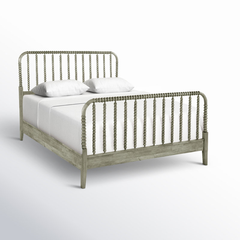 Louisa Solid Wood Spindle Bed, Queen, Greystone